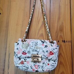 ALDO Trendy White Graphic Shoulder Bag